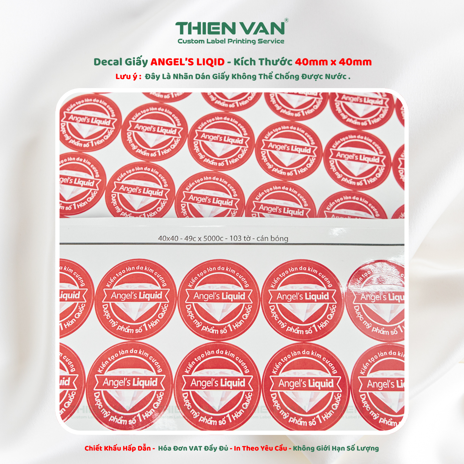 Nhãn Dán Decal Giấy - Phi Tròn 40mm - ANGEL'S LIQUID - Ảnh 2