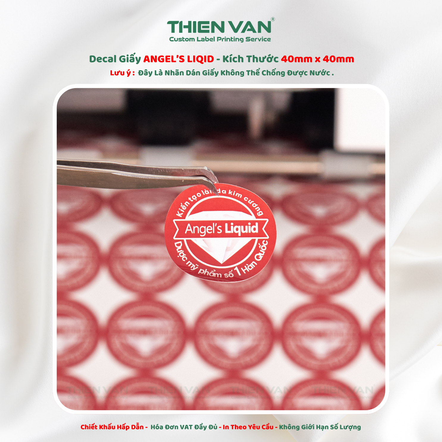 Nhãn Dán Decal Giấy - Phi Tròn 40mm - ANGEL'S LIQUID - Ảnh 3