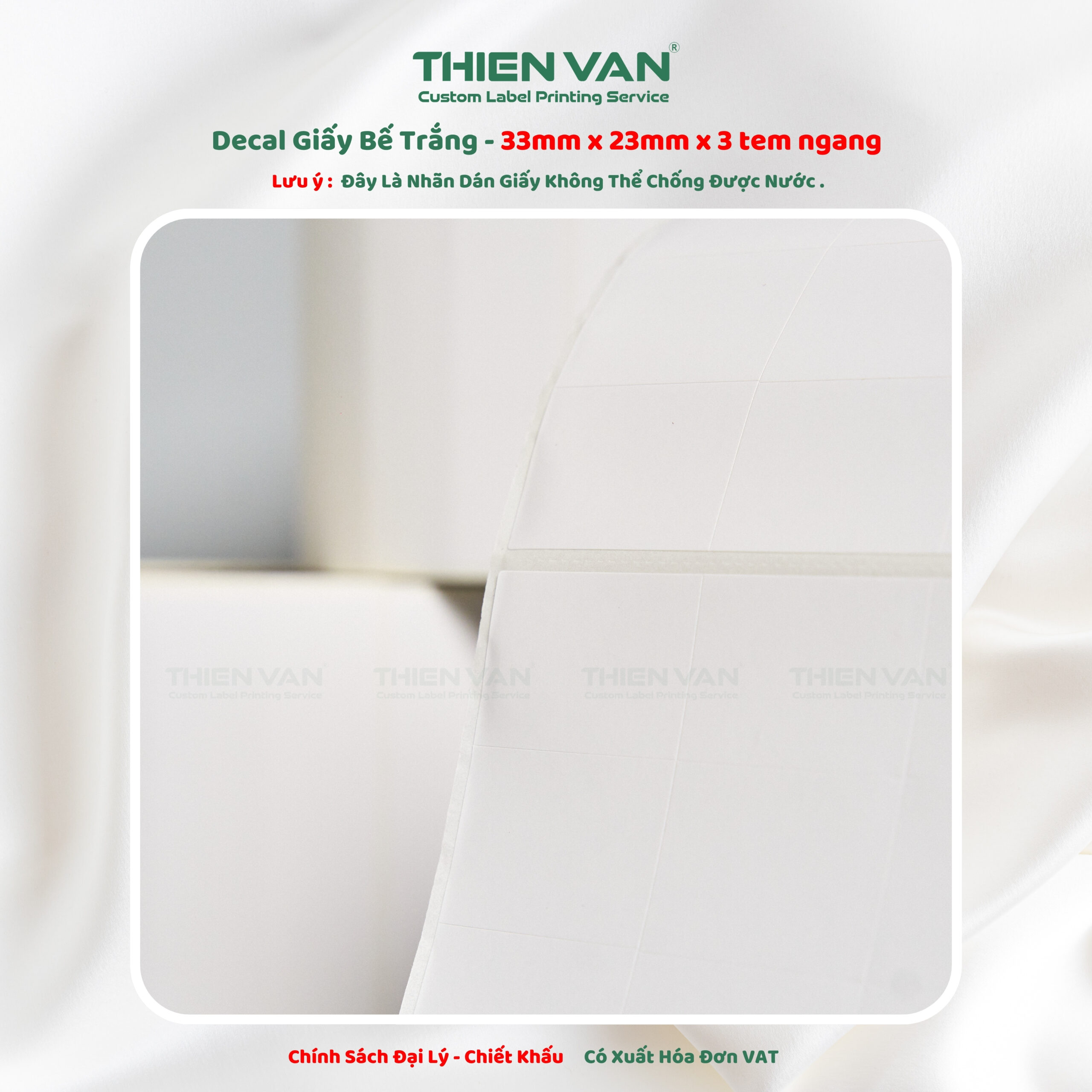 33mm x 23mm x 3 Tem Ngang - Decal Cuộn Bế Trắng - Ảnh 5