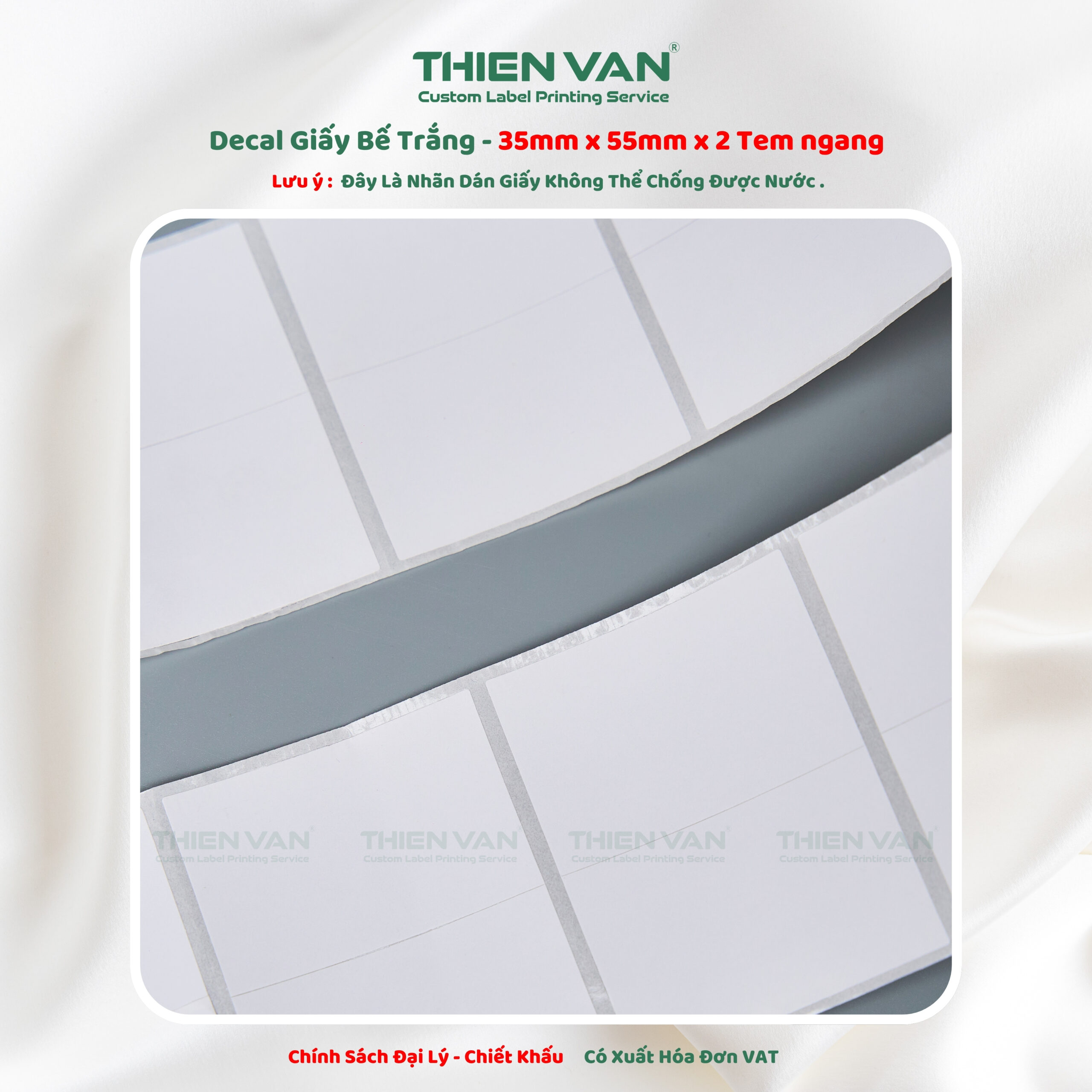 35mm x 55mm x 2 Tem Ngang - Decal Cuộn Bế Trắng - Ảnh 4