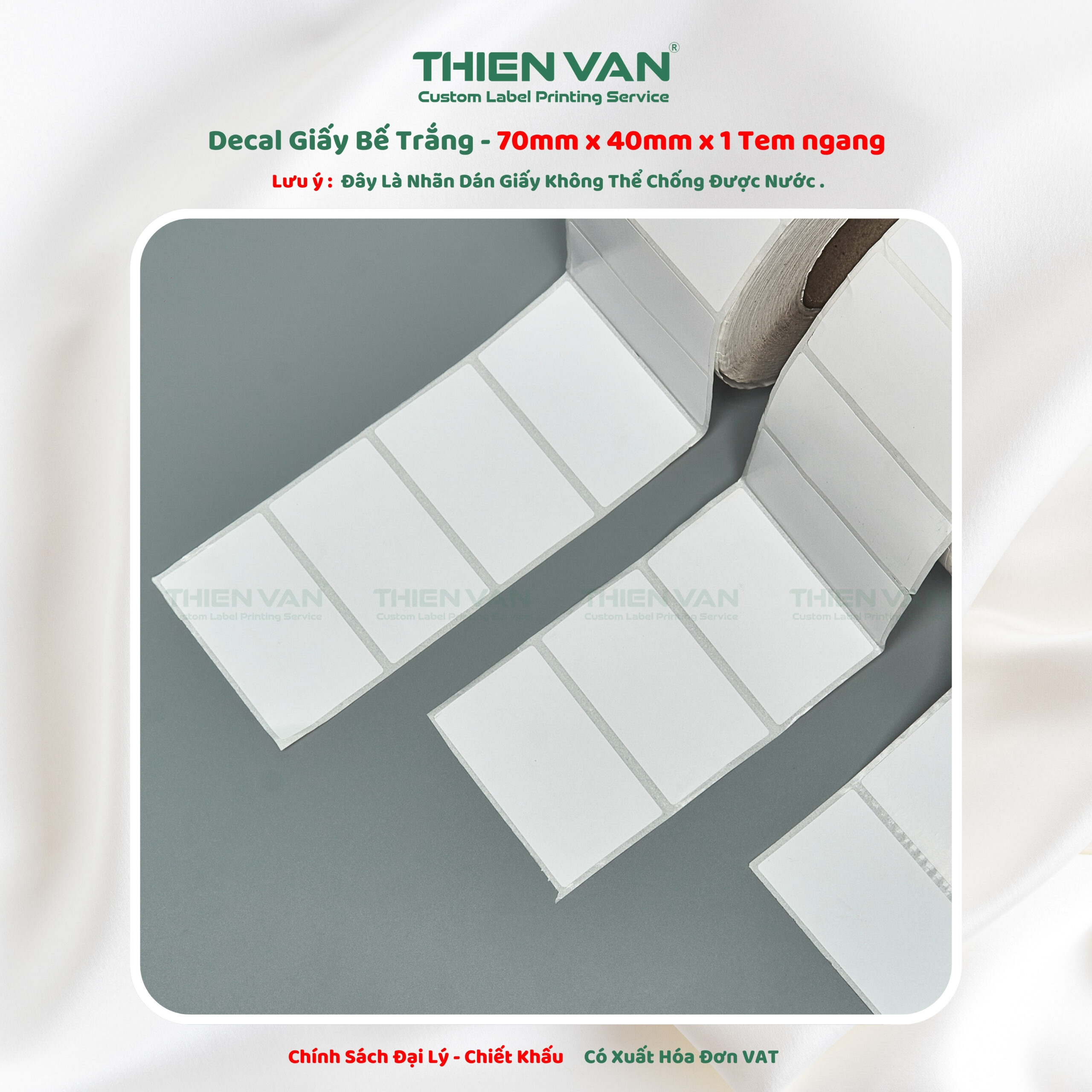 70mm x 40mm x 1 Tem Ngang - Decal Cuộn Bế Trắng - Ảnh 4
