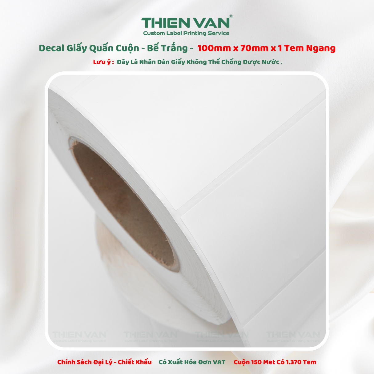 100mm x 70mm x 1 Tem Ngang - Decal Cuộn Bế Trắng - Ảnh 5