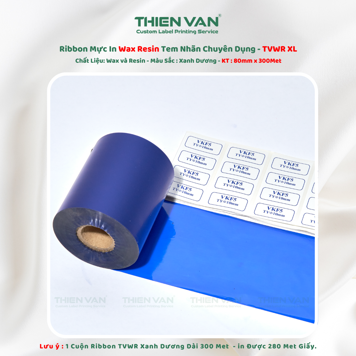 Mực In Tem Nhãn Waxresin Màu Xanh Dương - Ảnh 5