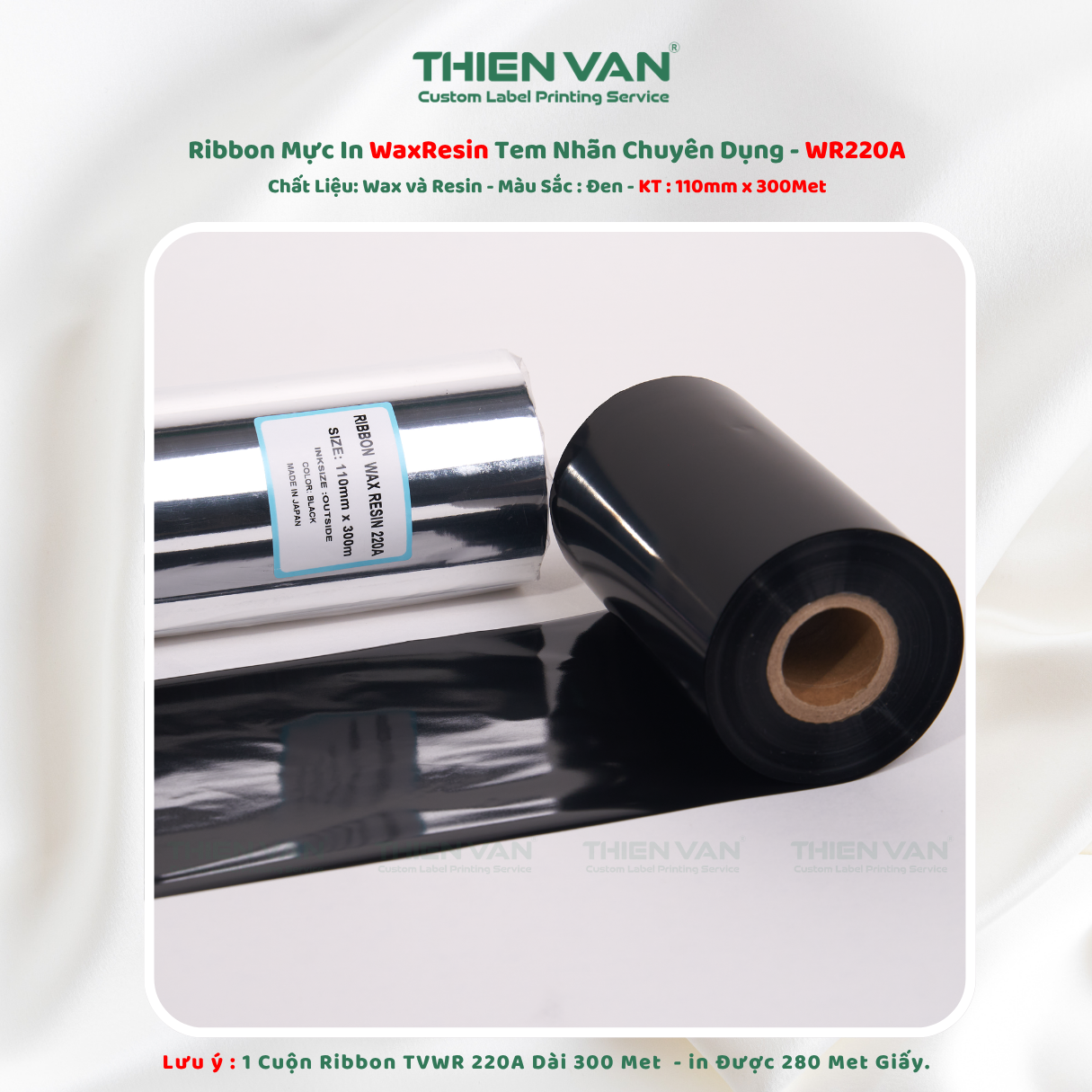 Mực In Wax Resin Ribbon Tem Nhãn Mã Vạch Chuyên Dụng Tương Thích Nhiều Máy In Thiên Văn - Ảnh 4