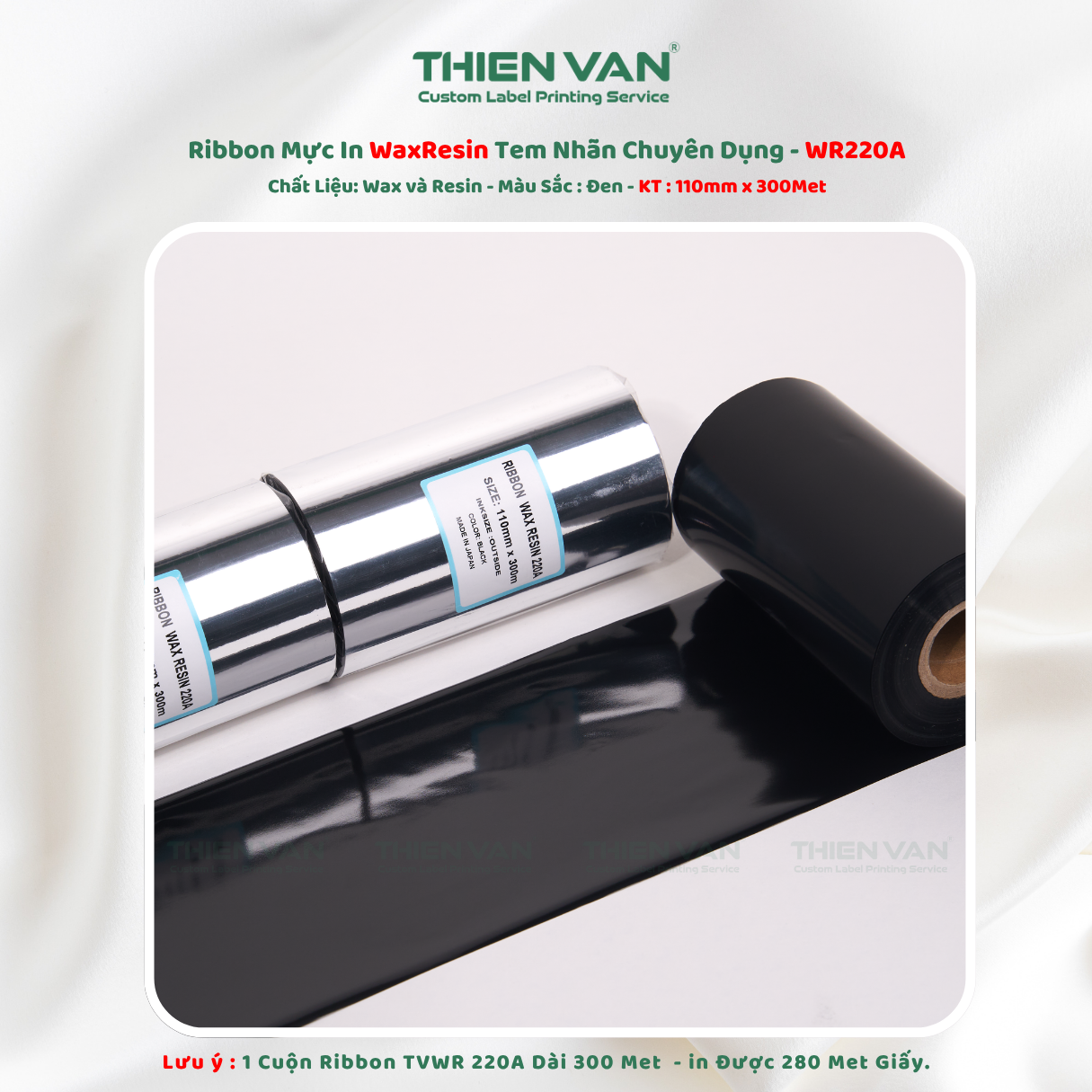 Mực In Wax Resin Ribbon Tem Nhãn Mã Vạch Chuyên Dụng Tương Thích Nhiều Máy In Thiên Văn - Ảnh 5