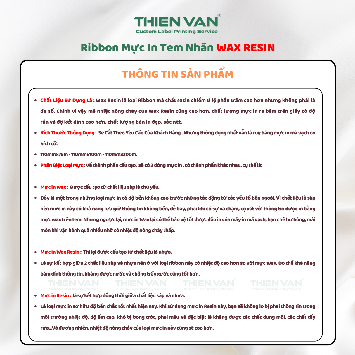 Mực In Wax Resin Ribbon Tem Nhãn Mã Vạch Chuyên Dụng Tương Thích Nhiều Máy In Thiên Văn - Ảnh 7