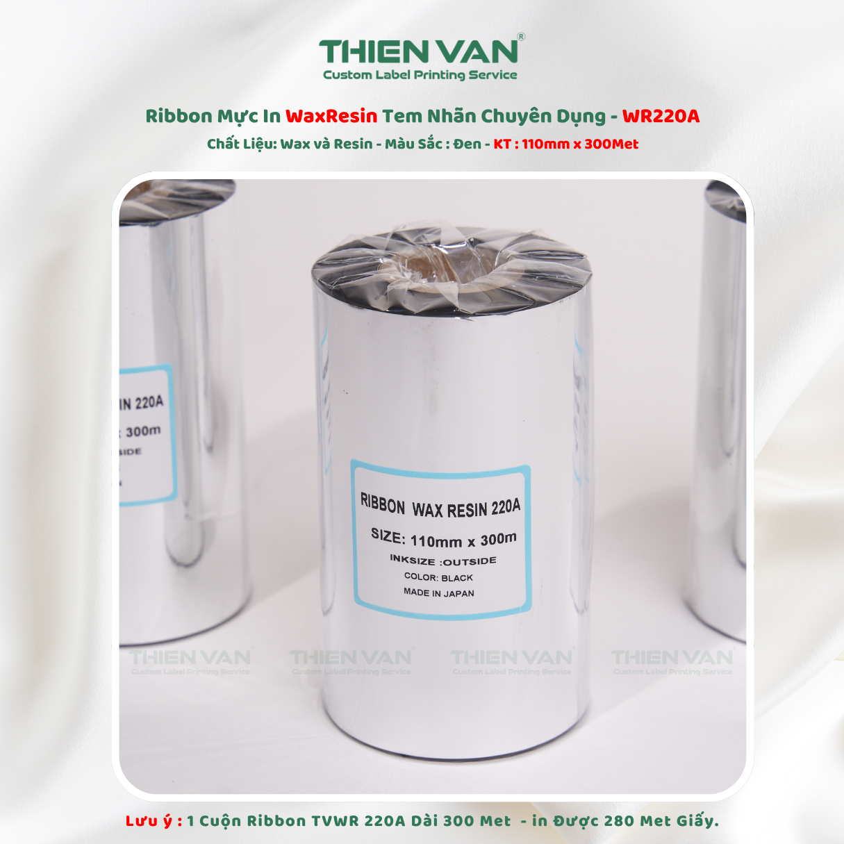 Mực In Wax Resin Ribbon Tem Nhãn Mã Vạch Chuyên Dụng Tương Thích Nhiều Máy In Thiên Văn - Ảnh 6