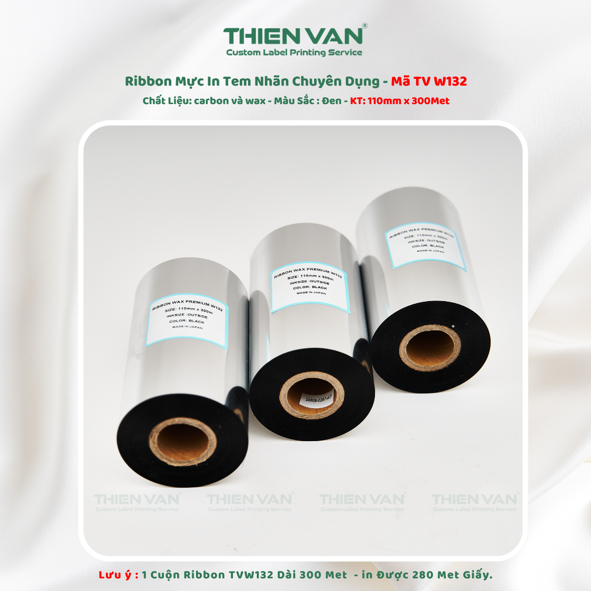 Mực In Wax - Ribbon Tem Nhãn Mã Vạch Chuyên Dụng Tương Thích Nhiều Máy In Thiên Văn - Ảnh 8