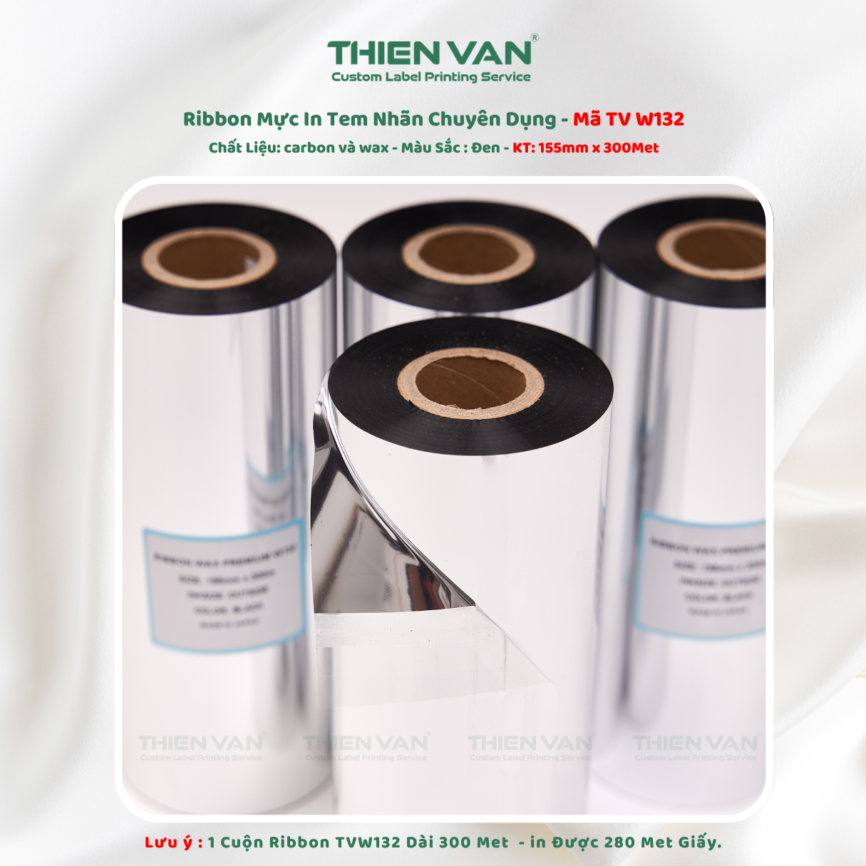 Mực In Wax - Ribbon Tem Nhãn Mã Vạch Chuyên Dụng Tương Thích Nhiều Máy In Thiên Văn - Ảnh 5