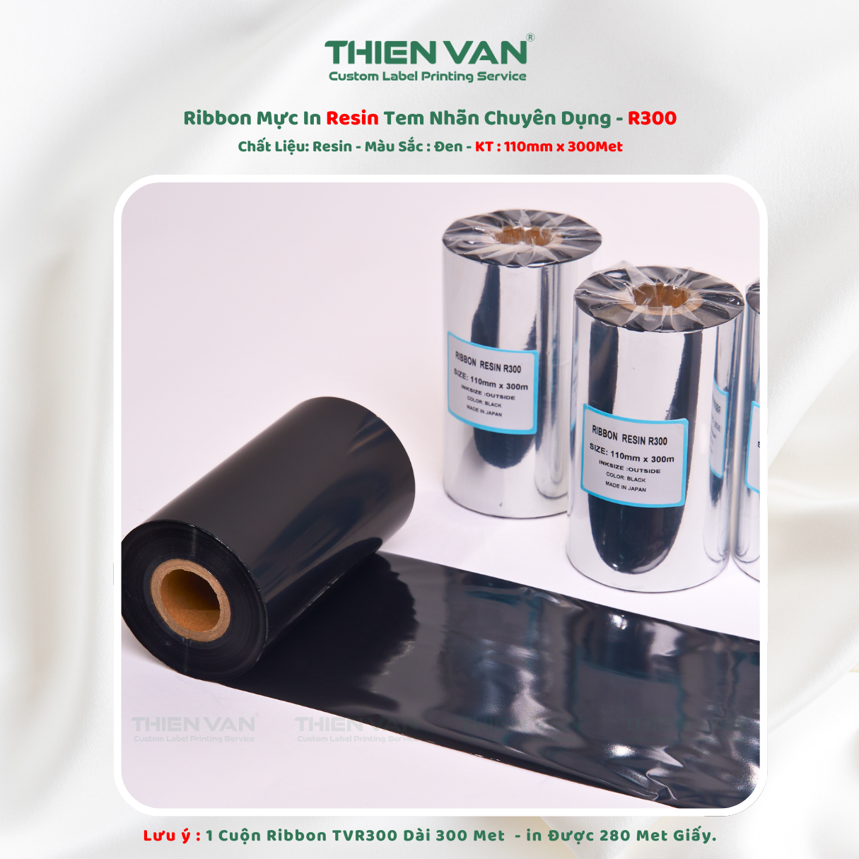 Mực In Resin Ribbon Tem Nhãn Mã Vạch Chuyên Dụng Tương Thích Nhiều Máy In Thiên Văn - Ảnh 2