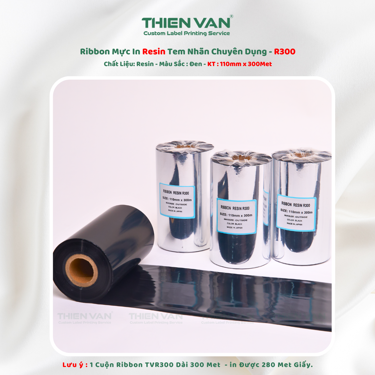 Mực In Resin Ribbon Tem Nhãn Mã Vạch Chuyên Dụng Tương Thích Nhiều Máy In Thiên Văn