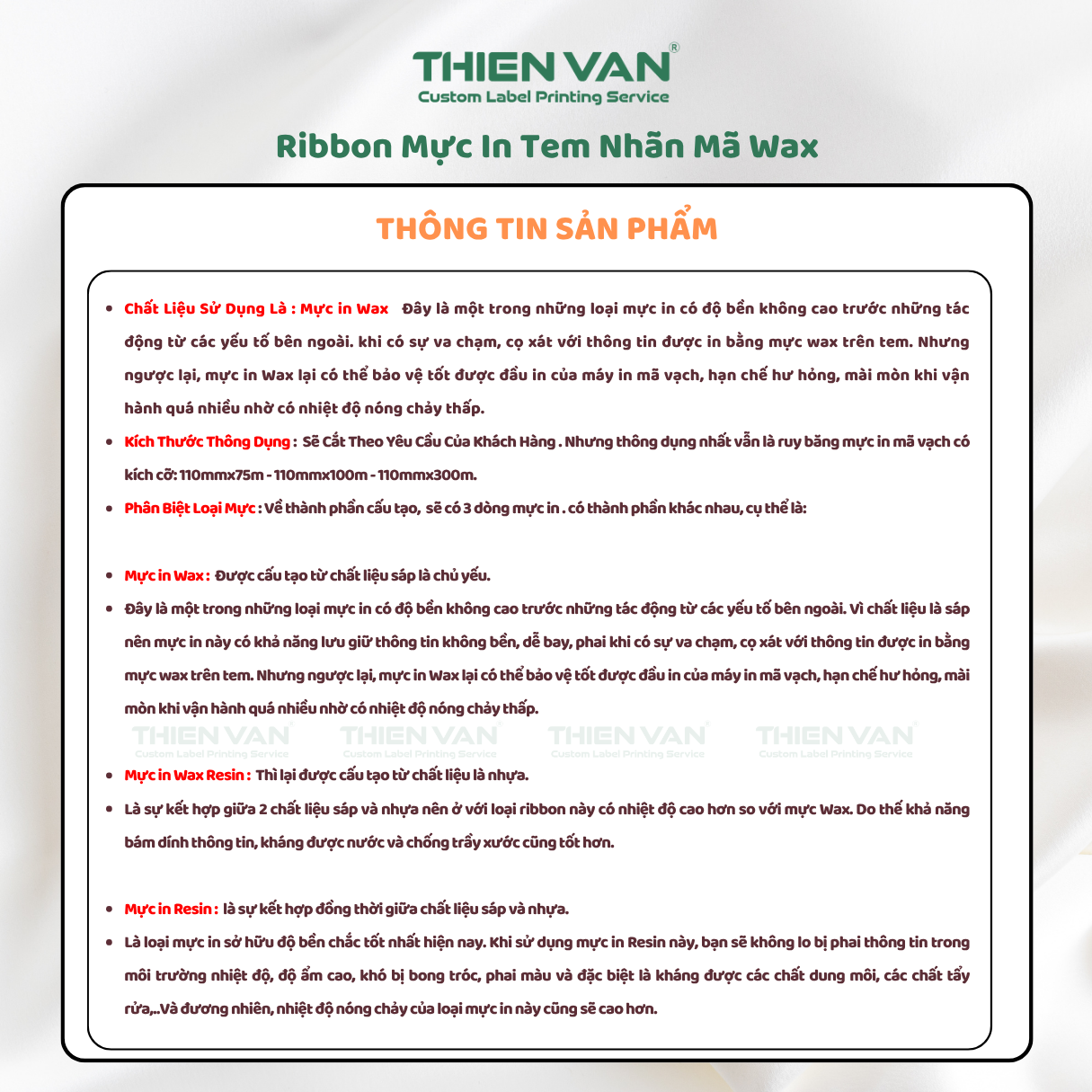 Mực In Wax - Ribbon Tem Nhãn Mã Vạch Chuyên Dụng Tương Thích Nhiều Máy In Thiên Văn - Ảnh 9