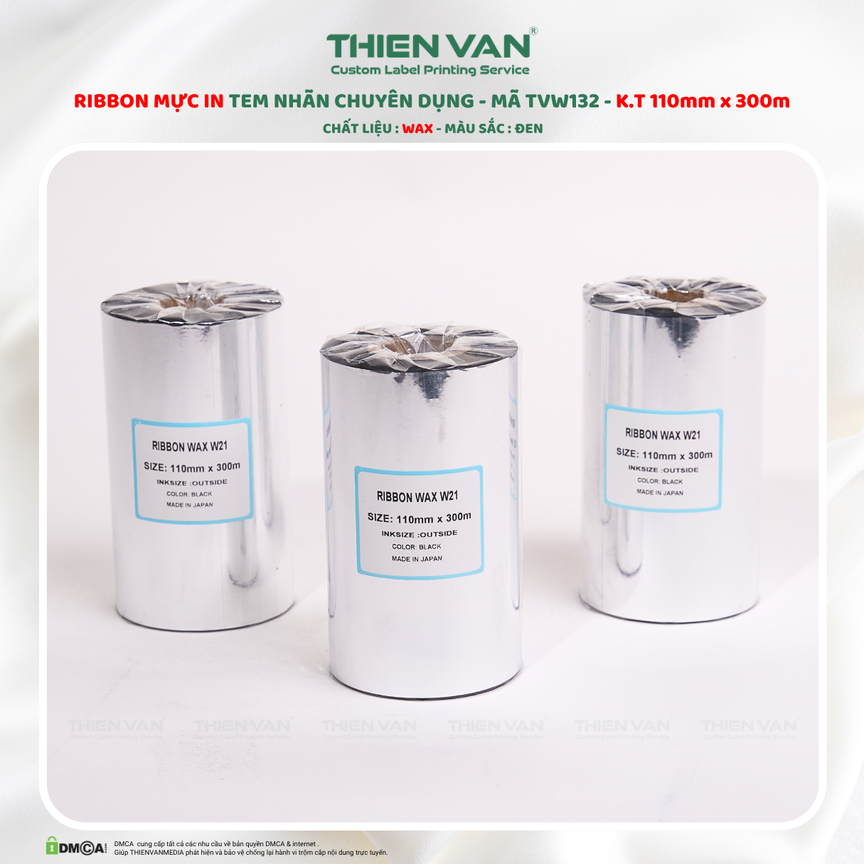 Mực In Wax - Ribbon Tem Nhãn Mã Vạch Chuyên Dụng Tương Thích Nhiều Máy In Thiên Văn - Ảnh 7