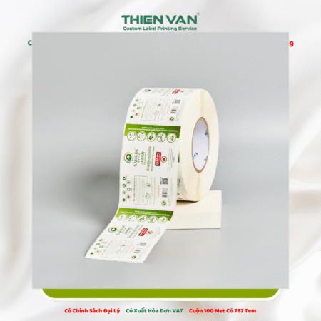 89mm x 124mm x 1 Tem Ngang  Decal Cuộn In Thông Tin