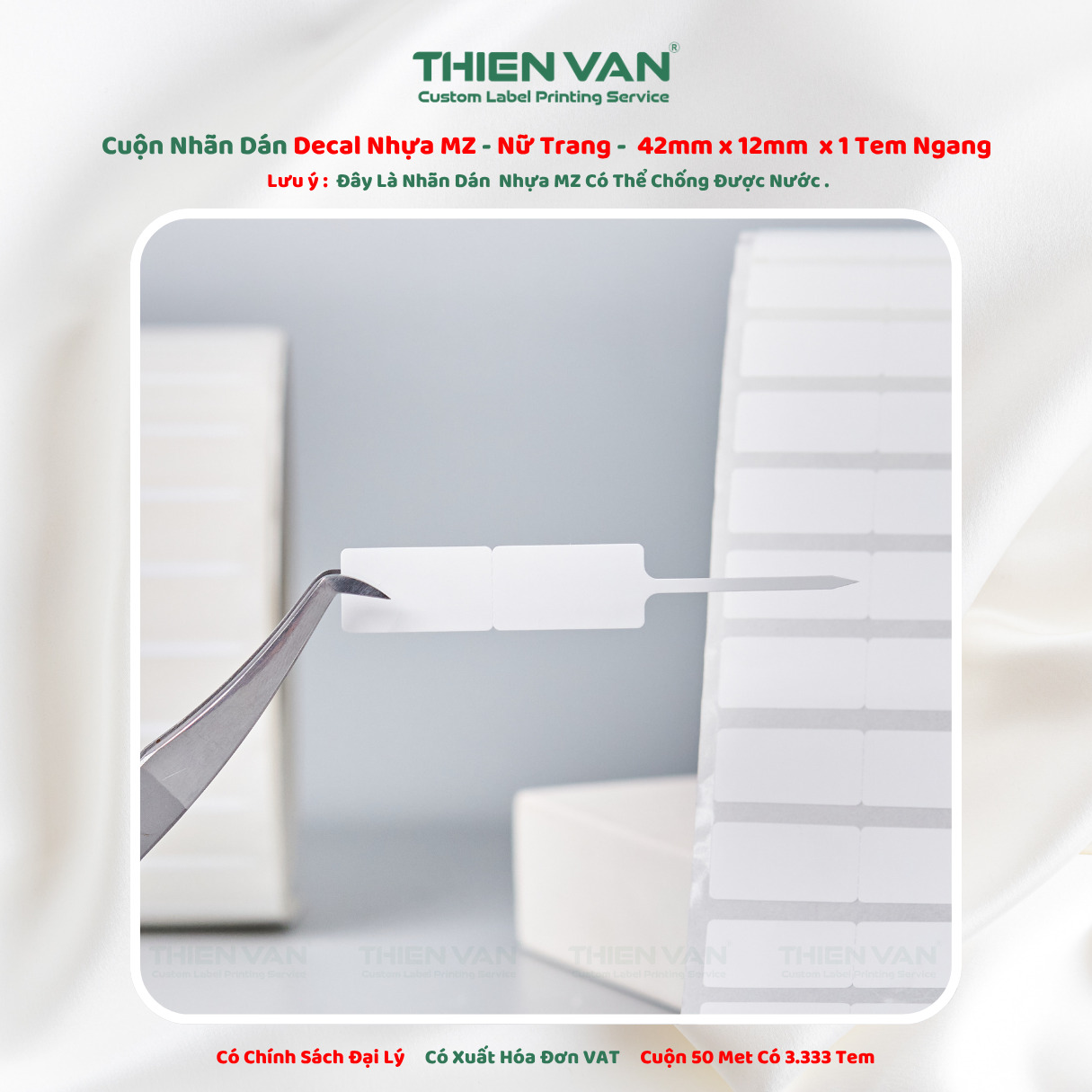 Tem Nữ Trang MZ 42mm x 12mm ( Đuôi bế dài 30mm) x 35-50Met - Ảnh 2