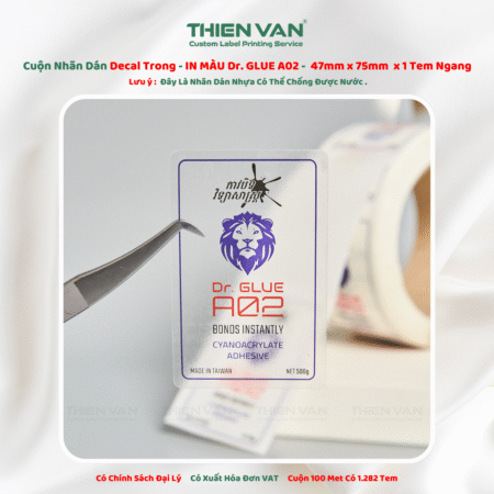 47mm x 75mm x 1 Tem Ngang  Decal Trong Cuộn In Thông Tin DR.GLUE