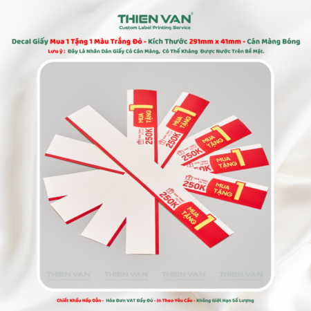 Nhãn Dán Decal Giấy - 290mm x 40mm - Mua 1 Tặng 1 250k