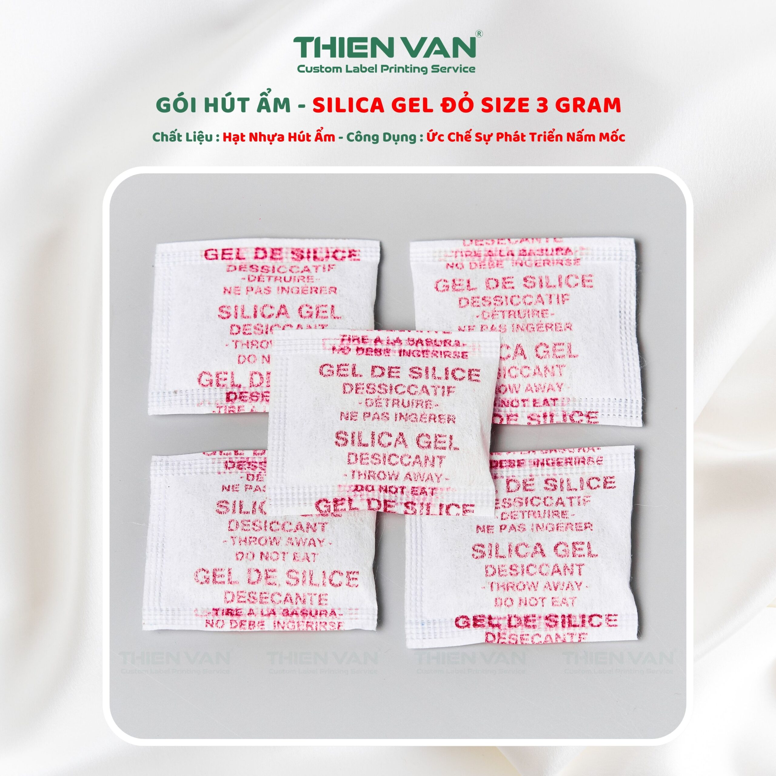Gói Hút Ẩm Silica Gel Màu Đỏ 3G - Ảnh 3