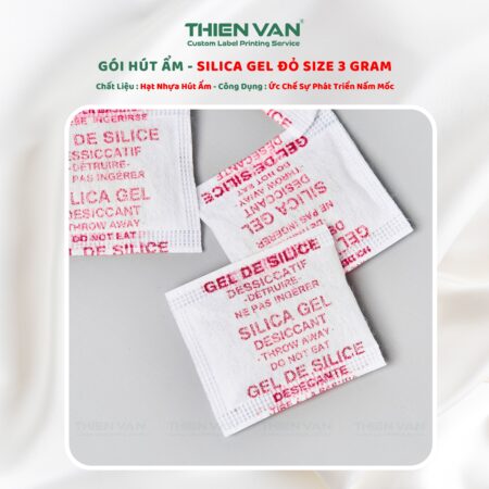 Gói Hút Ẩm Silica Gel Màu Đỏ 3G