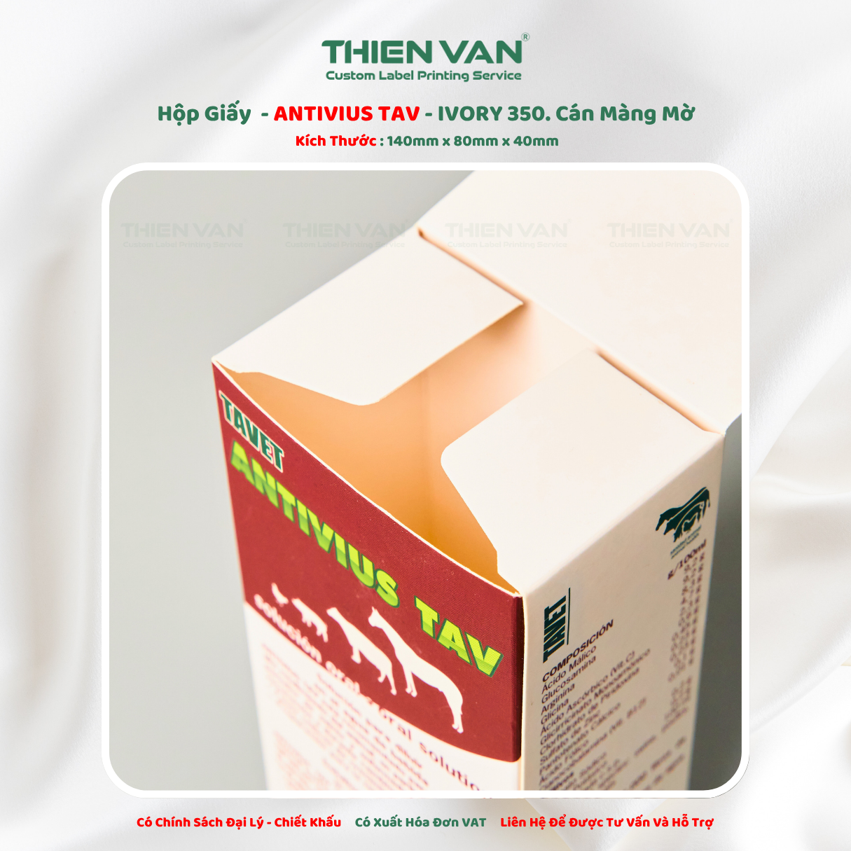 Hộp Giấy ANTIVIUS TAV 140mm x 80mm x 40mm - Ảnh 3