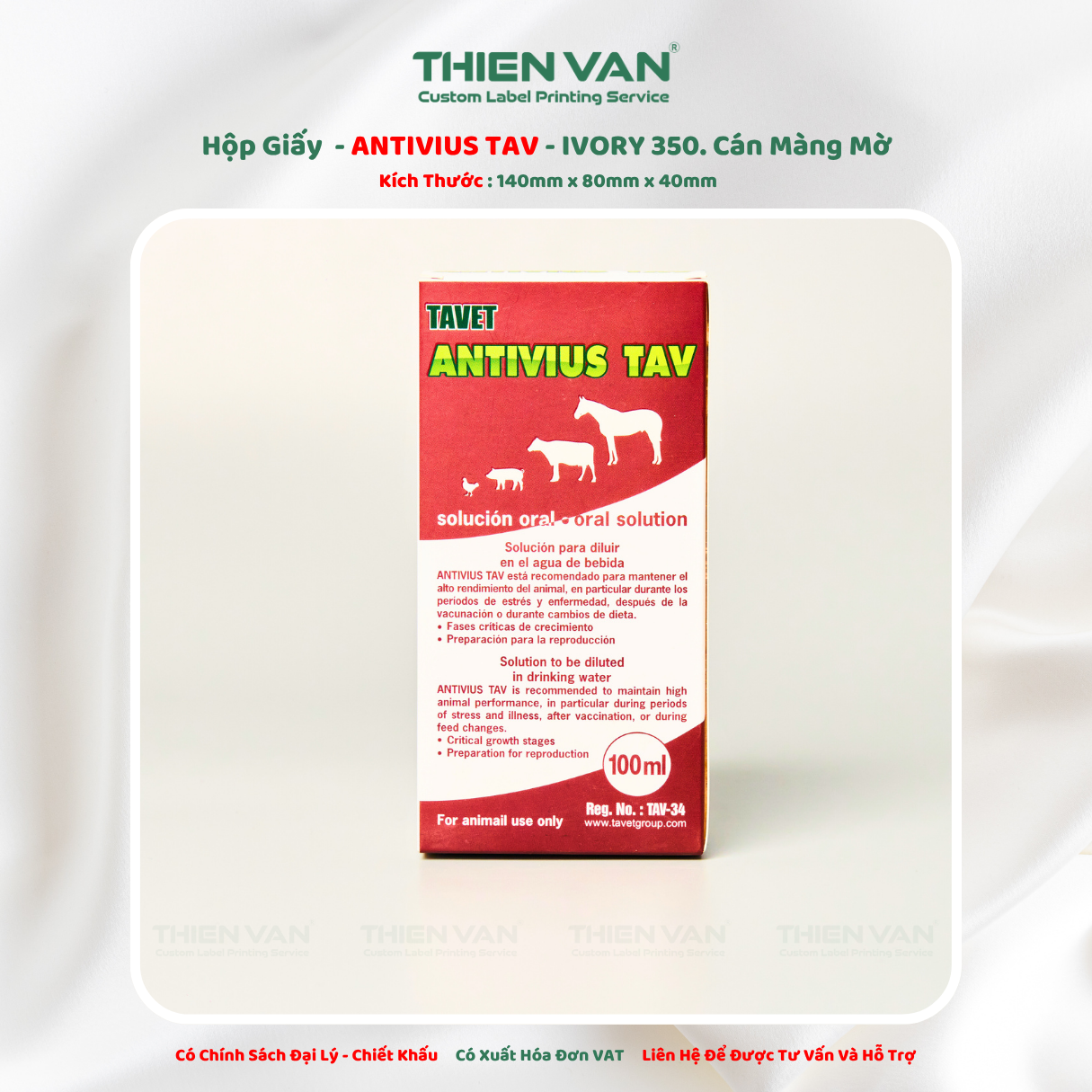 Hộp Giấy ANTIVIUS TAV 140mm x 80mm x 40mm