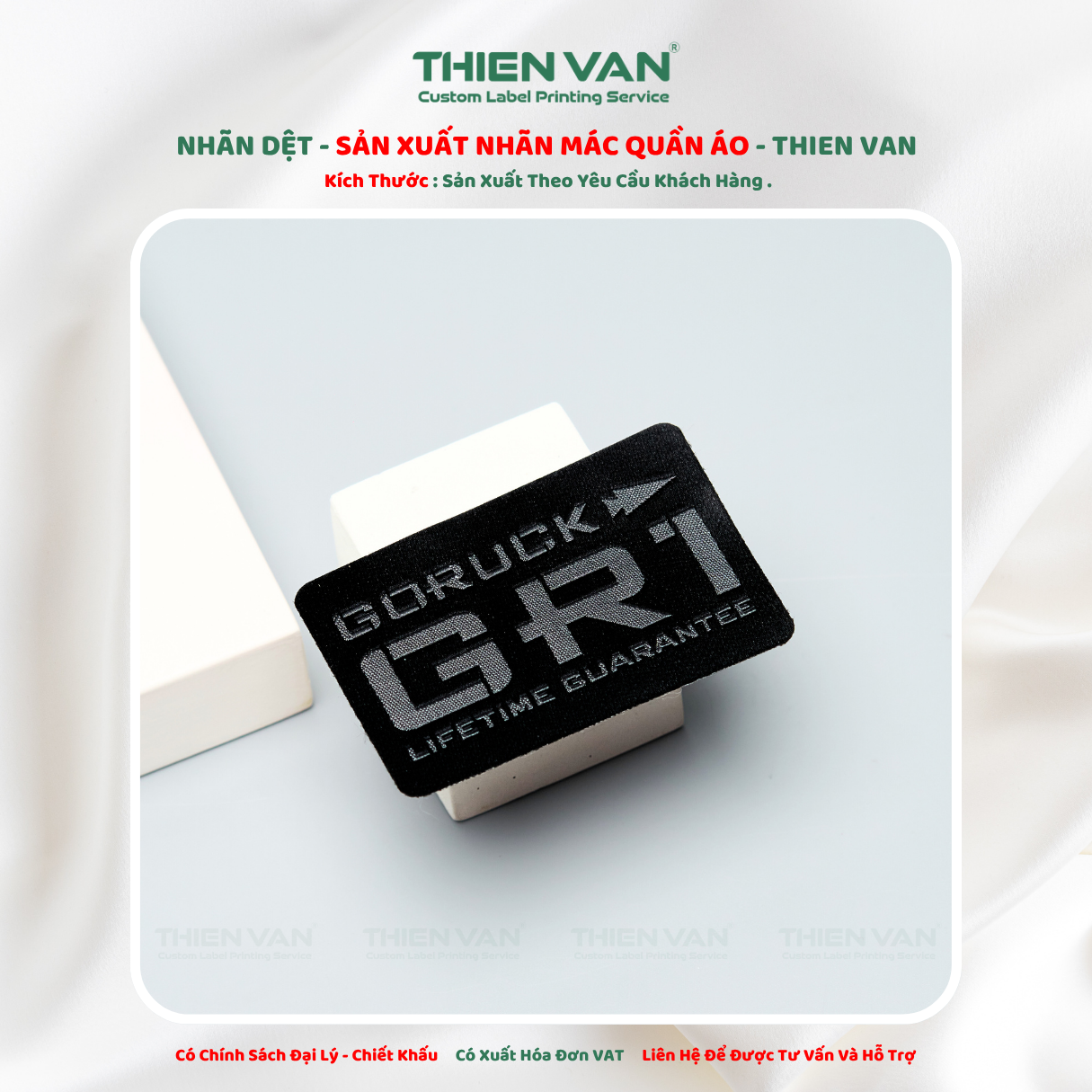 Nhãn dệt 70mm x 50mm