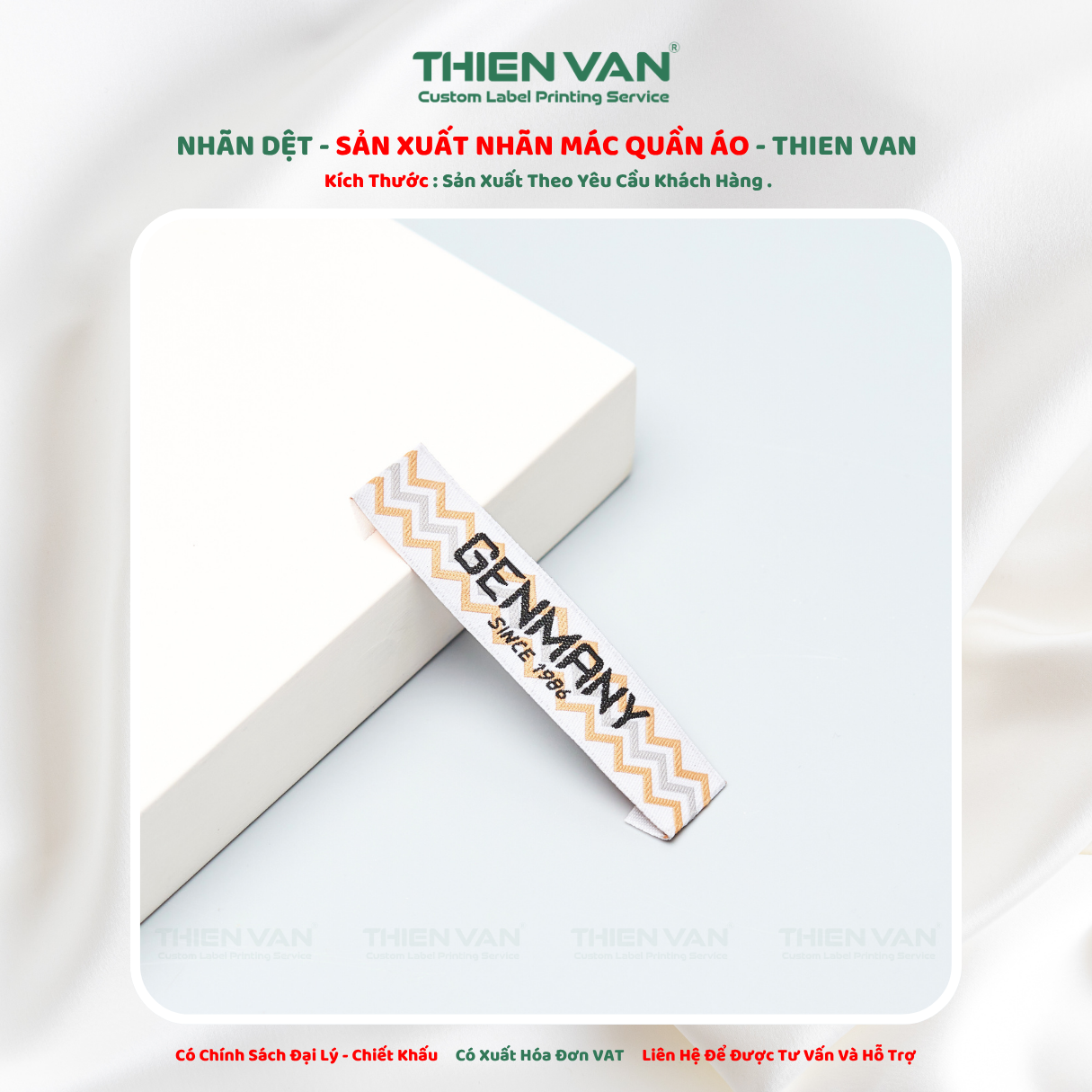 Nhãn dệt 75mm x 15mm