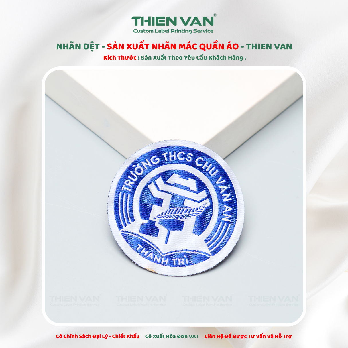 Nhãn dệt phi 60mm