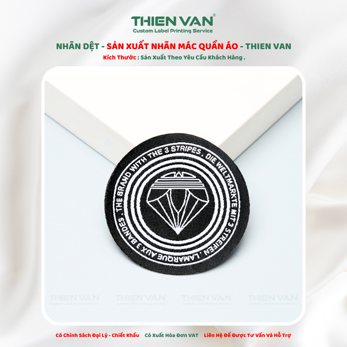 Nhãn dệt phi 60mm - Ảnh 2