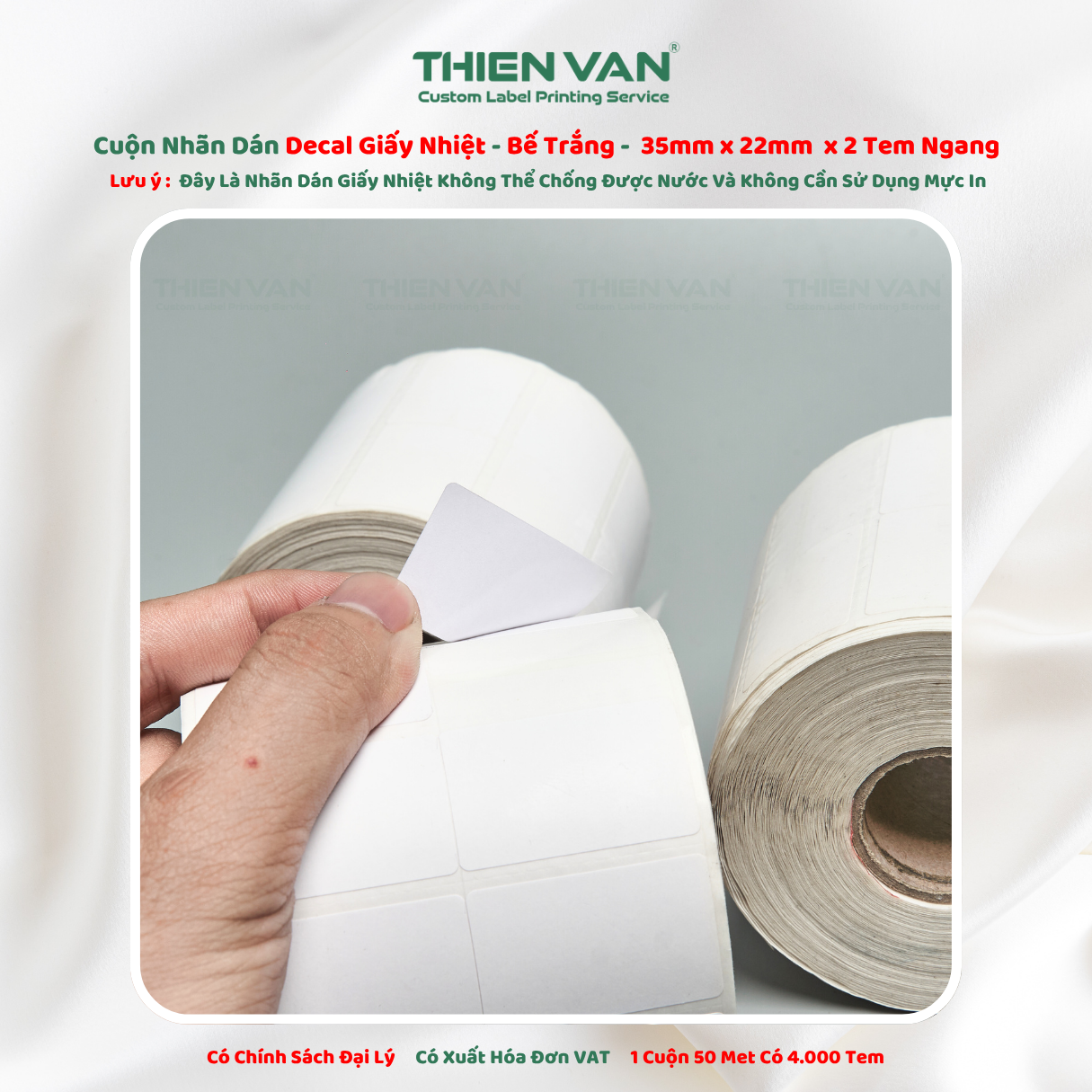 Decal Giấy In Nhiệt 50mm x 30mm x 1 Tem Ngang - Ảnh 3