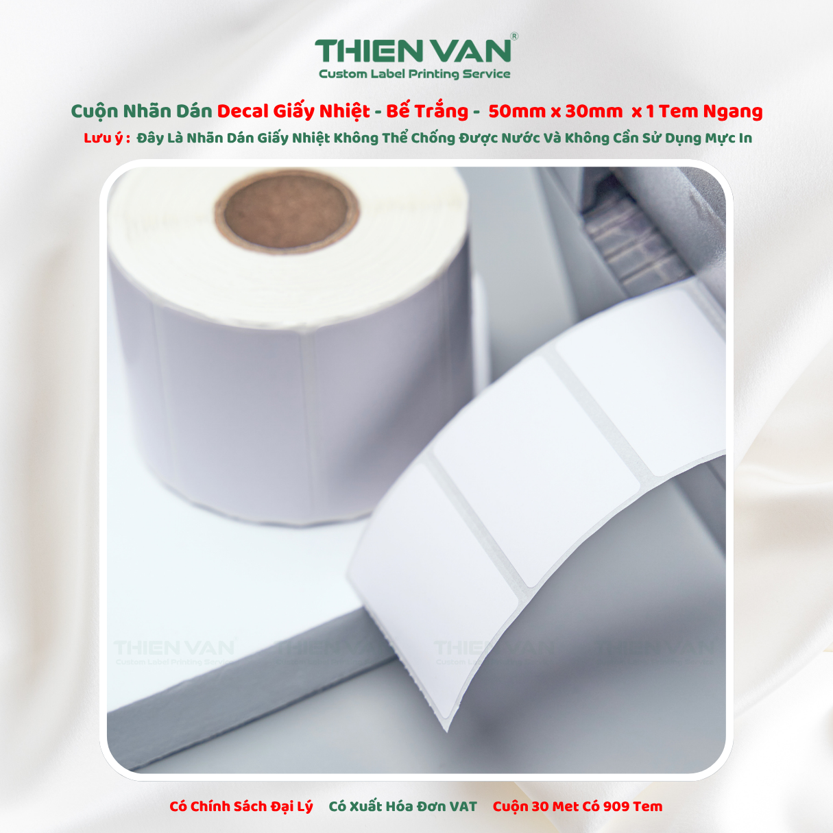 Decal Giấy In Nhiệt 50mm x 30mm x 1 Tem Ngang - Ảnh 2