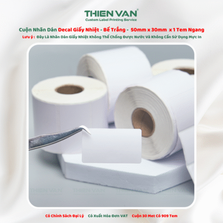Decal Giấy In Nhiệt 50mm x 30mm x 1 Tem Ngang