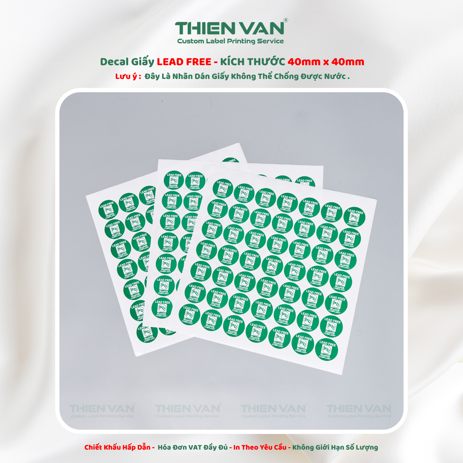 Nhãn Dán Decal Giấy - Phi Tròn 40mm - LEAD FREE - Ảnh 5