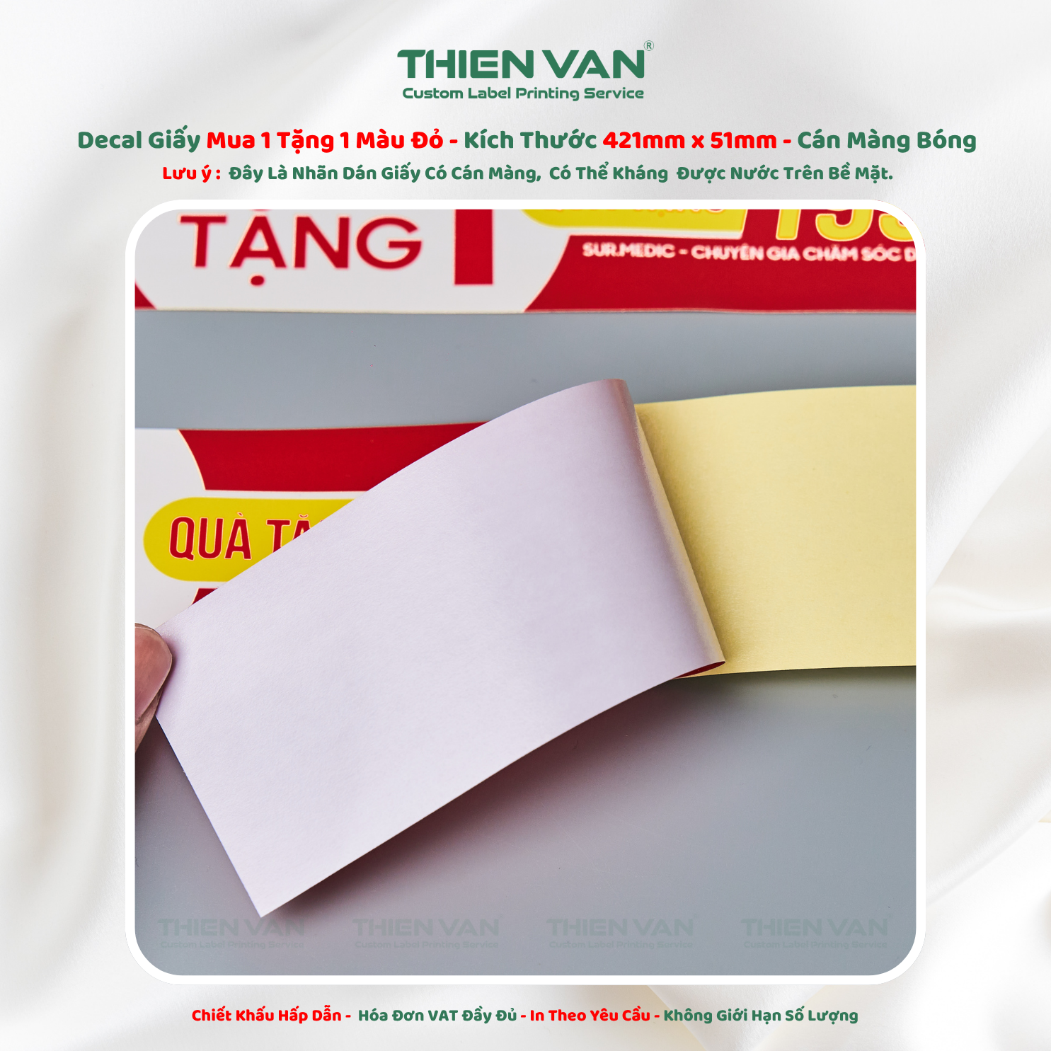 Nhãn Decal Giấy - 420mm x 50mm - Mua 1 Tặng 1 Quà Tặng 199k - Ảnh 4