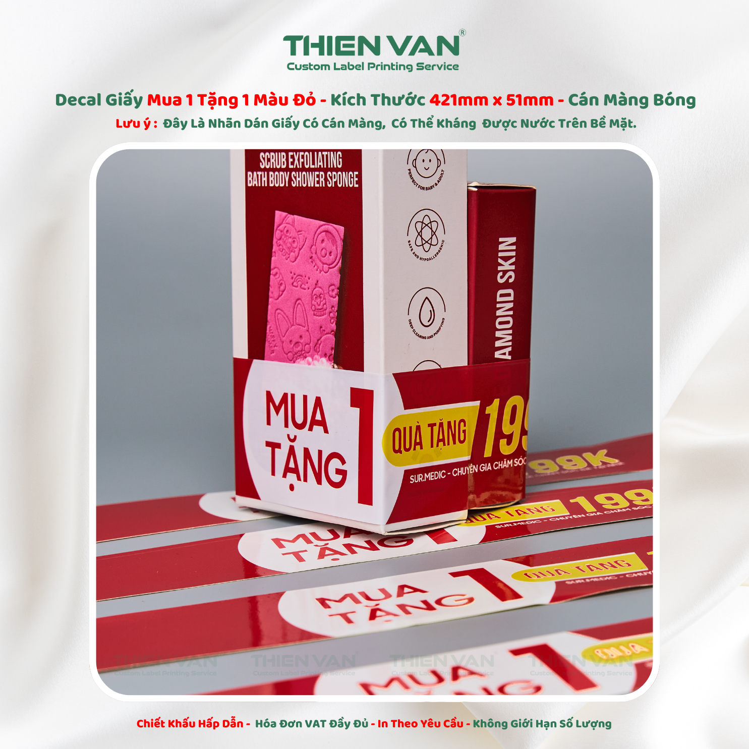 Nhãn Decal Giấy - 420mm x 50mm - Mua 1 Tặng 1 Quà Tặng 199k - Ảnh 5