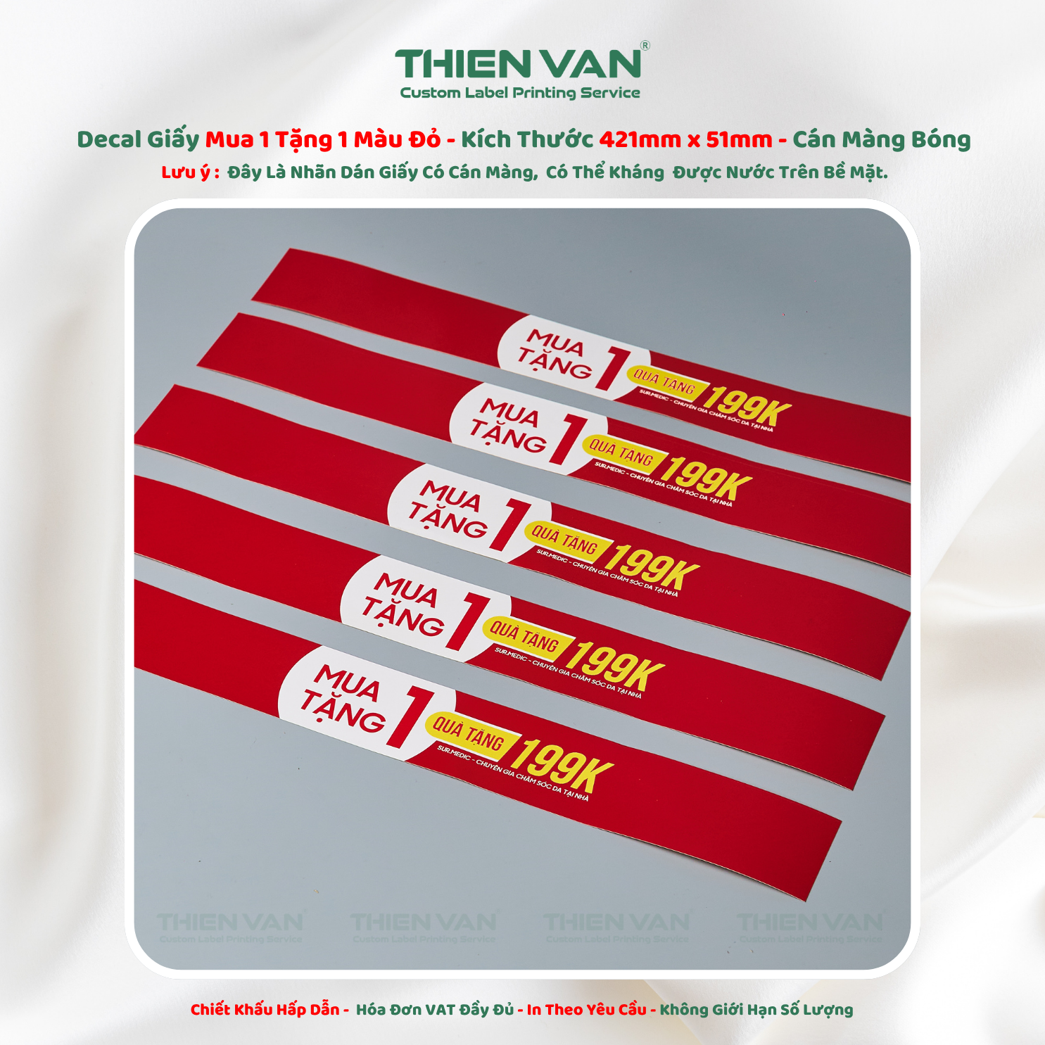 Nhãn Decal Giấy - 420mm x 50mm - Mua 1 Tặng 1 Quà Tặng 199k - Ảnh 2