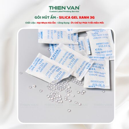 Gói Hút Ẩm Silica gel Màu Xanh 3G