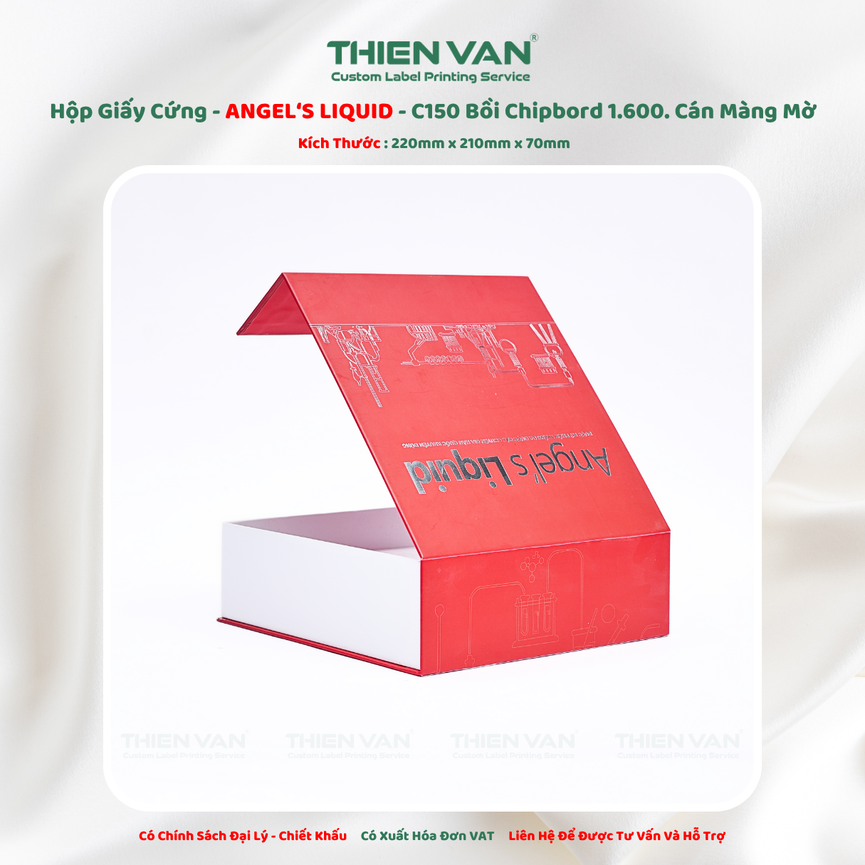 Hộp Giấy Cứng Ép Kim - ANGEL'S LIQUID - 220mm x 210mm x 70mm