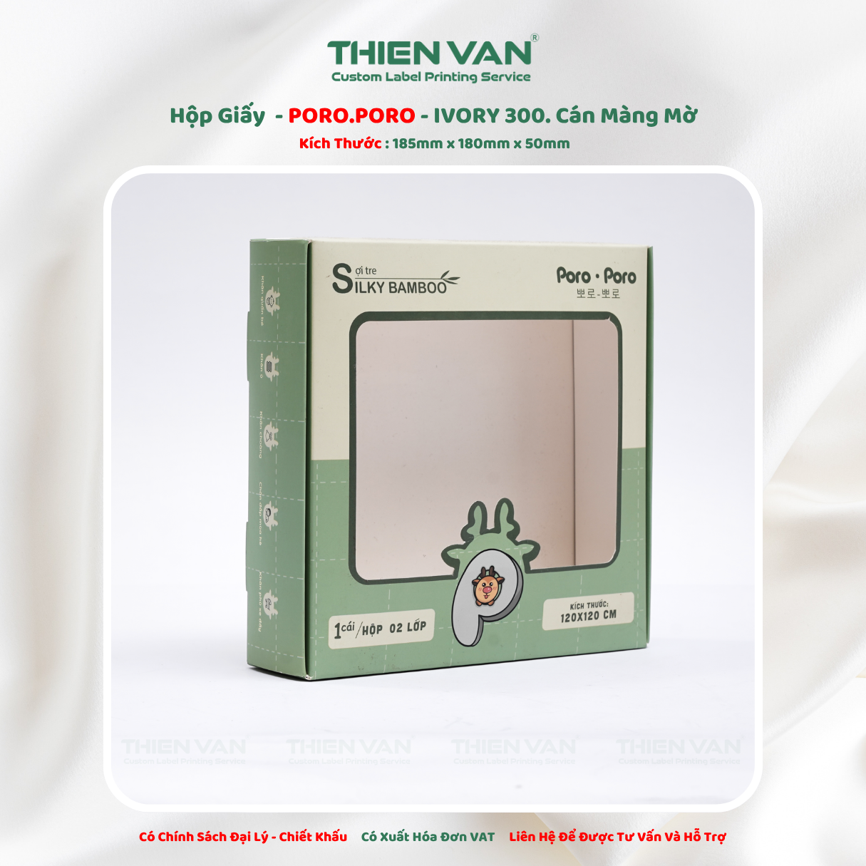 Hộp Giấy - PORO PORO - 185mm x 185mm x 40mm