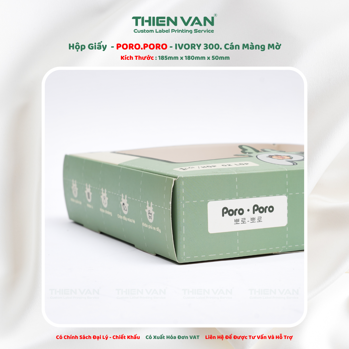Hộp Giấy - PORO PORO - 185mm x 185mm x 40mm - Ảnh 4