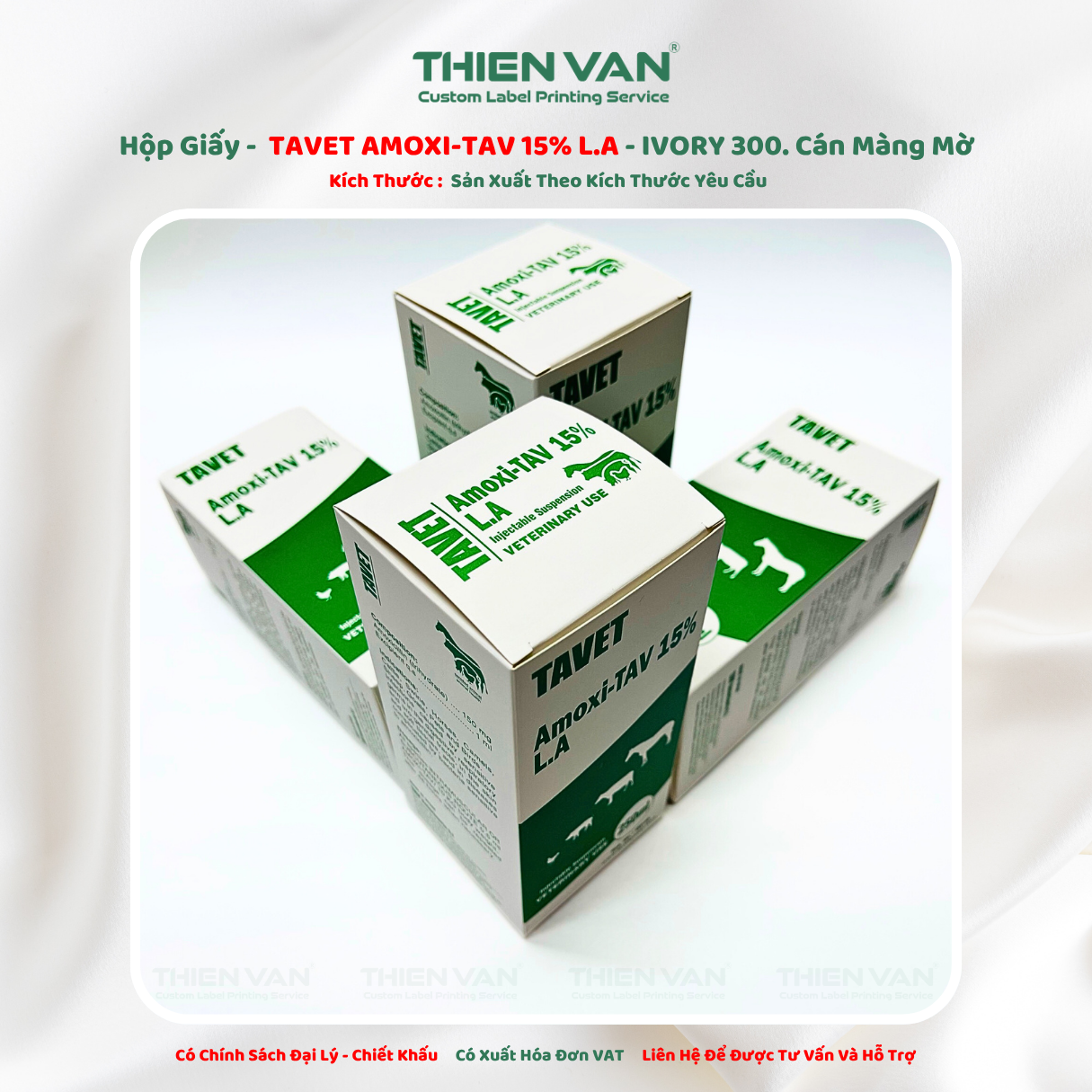 Hộp Giấy - TAVET AMOXI-TAX 15% L.A - KÍCH THƯỚC THEO YÊU CẦU - Ảnh 4