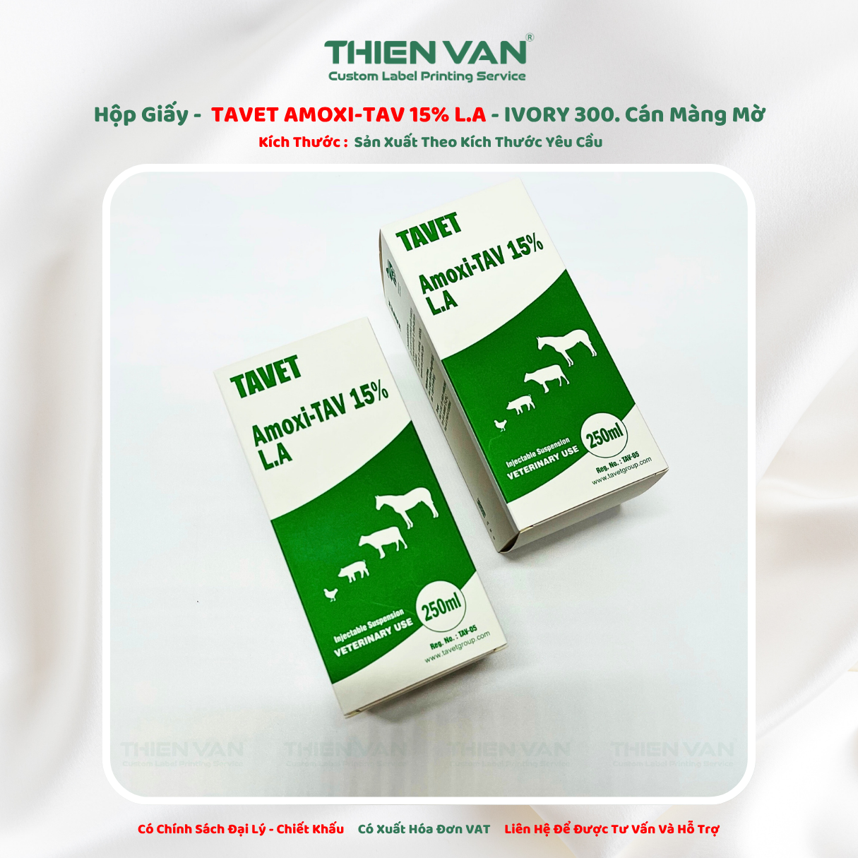 Hộp Giấy - TAVET AMOXI-TAX 15% L.A - KÍCH THƯỚC THEO YÊU CẦU - Ảnh 5