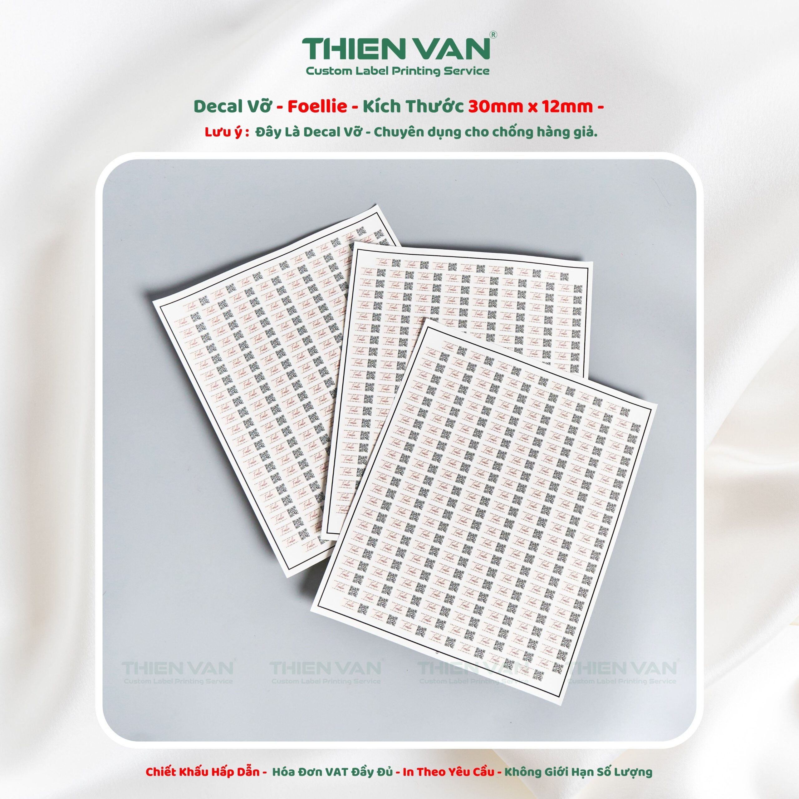 Decal vỡ - tem chống giả 30mm x 12mm - Ảnh 4