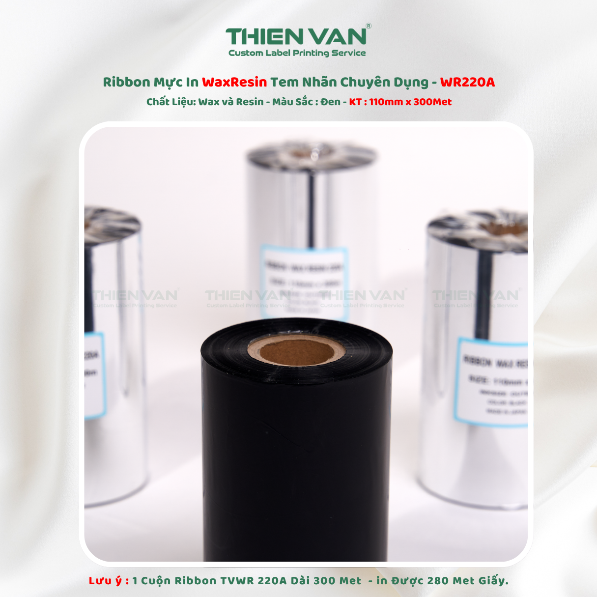 Ribbon - Wax Resin 220A - Mực In Tem Nhãn Mã Vạch