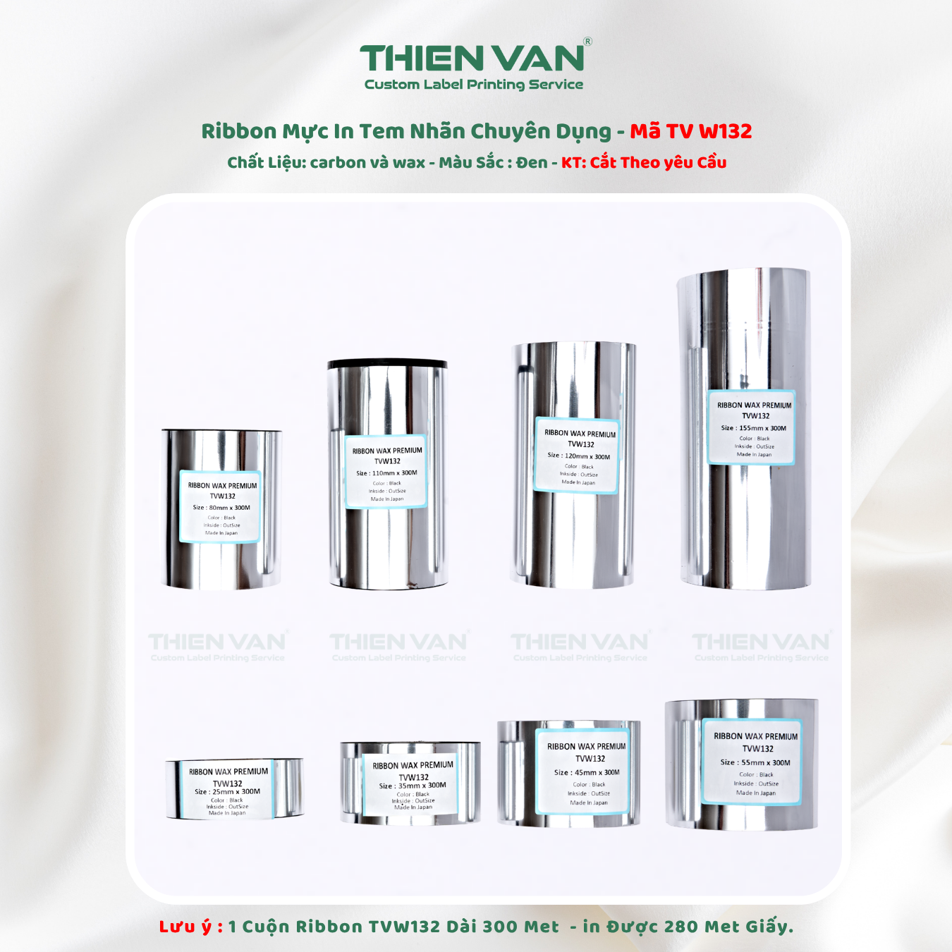Ribbon - Wax Premium - Mực In Tem Nhãn Mã Vạch