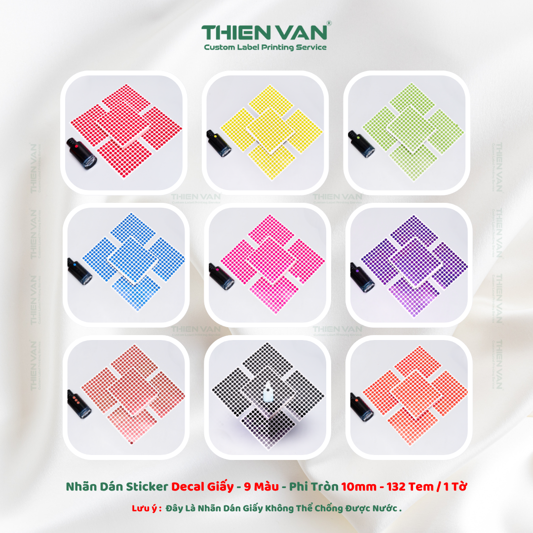 Sticker Nhãn Dán Phi Tròn ( 1Cm Đến 5Cm ) - Nhiều Màu - Hình Tròn Đa Dạng Màu Sắc - Ảnh 2