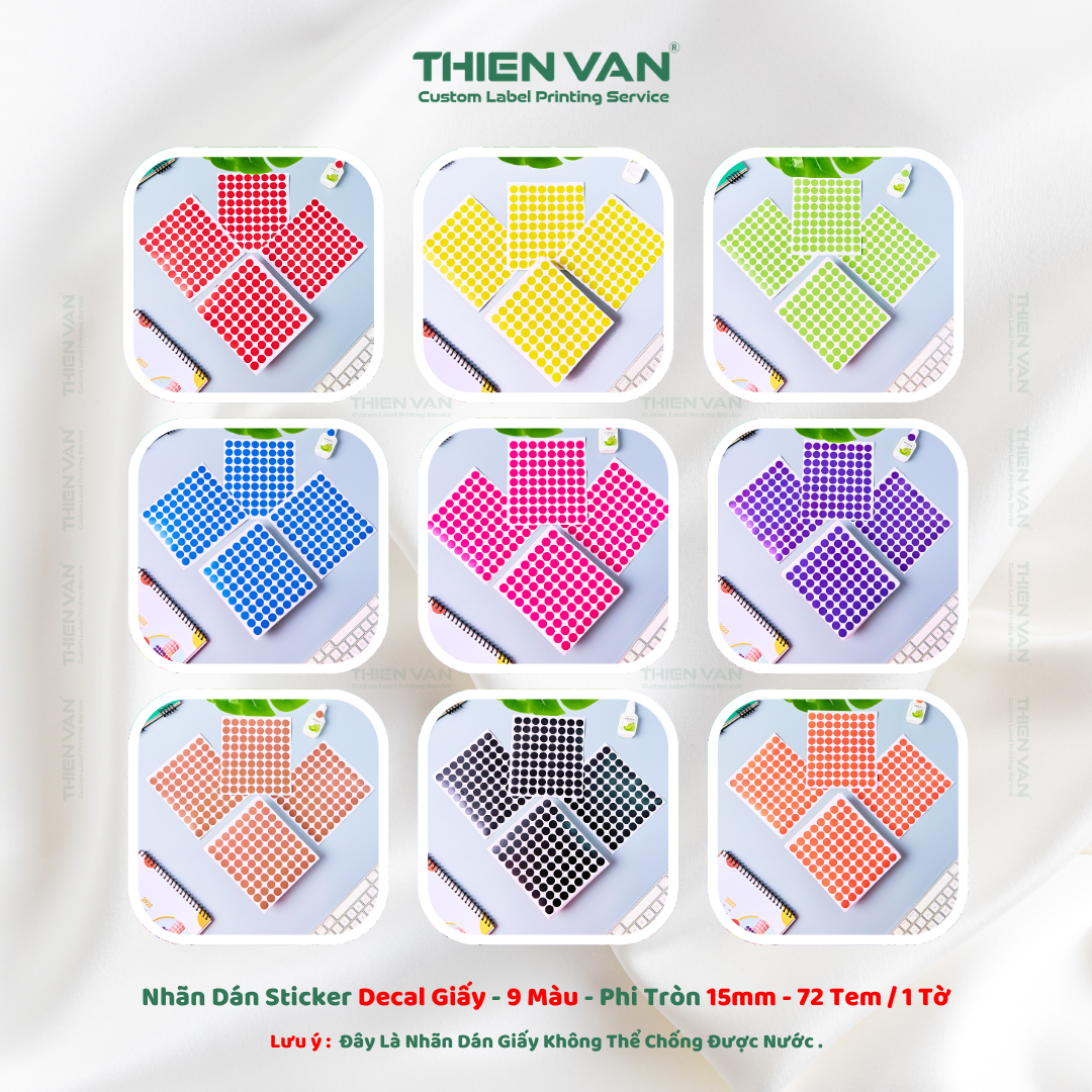 Sticker Nhãn Dán Phi Tròn ( 1Cm Đến 5Cm ) - Nhiều Màu - Hình Tròn Đa Dạng Màu Sắc - Ảnh 3